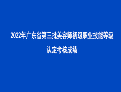 2022年第三批广东省美容师初级职业技能等级认定考核成绩