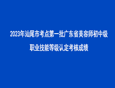 2023年汕尾市考点第一批广东省美容师初中级职业技能等级认定考核成绩