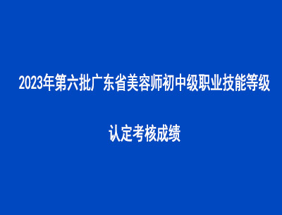 2023年第六批广东省美容师初中级职业技能等级认定考核成绩